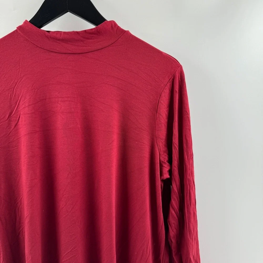 Old Navy Red Cotton Turtleneck Long Sleeve Top Size Large - Picture 2 of 8